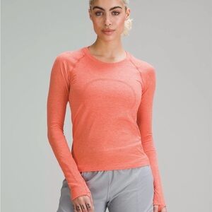 Lululemon Swiftly Tech 2.0 Long Sleeve Heathered Sunset Coral Size 6